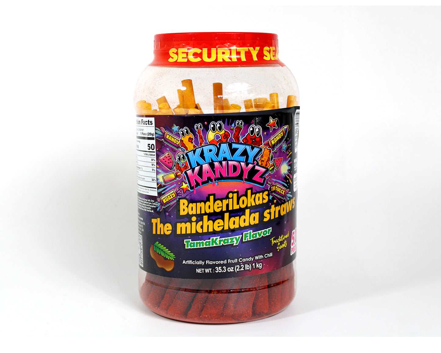 BanderiLokas – Spicy Tamarindo Candy Straws | 40ct & 50ct Jars