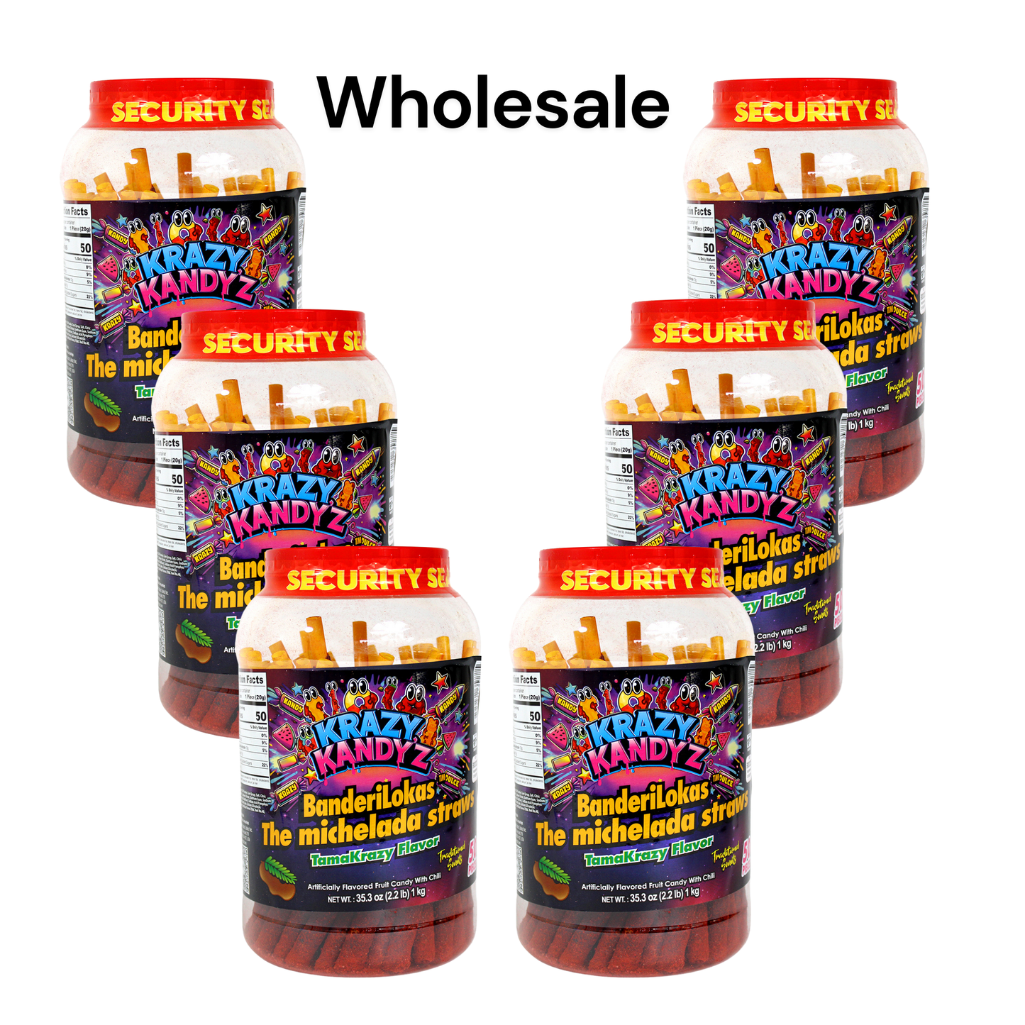 Wholesale – Krazy Kandyz BanderiLokas Candy Straws (Mini & Large Jars)