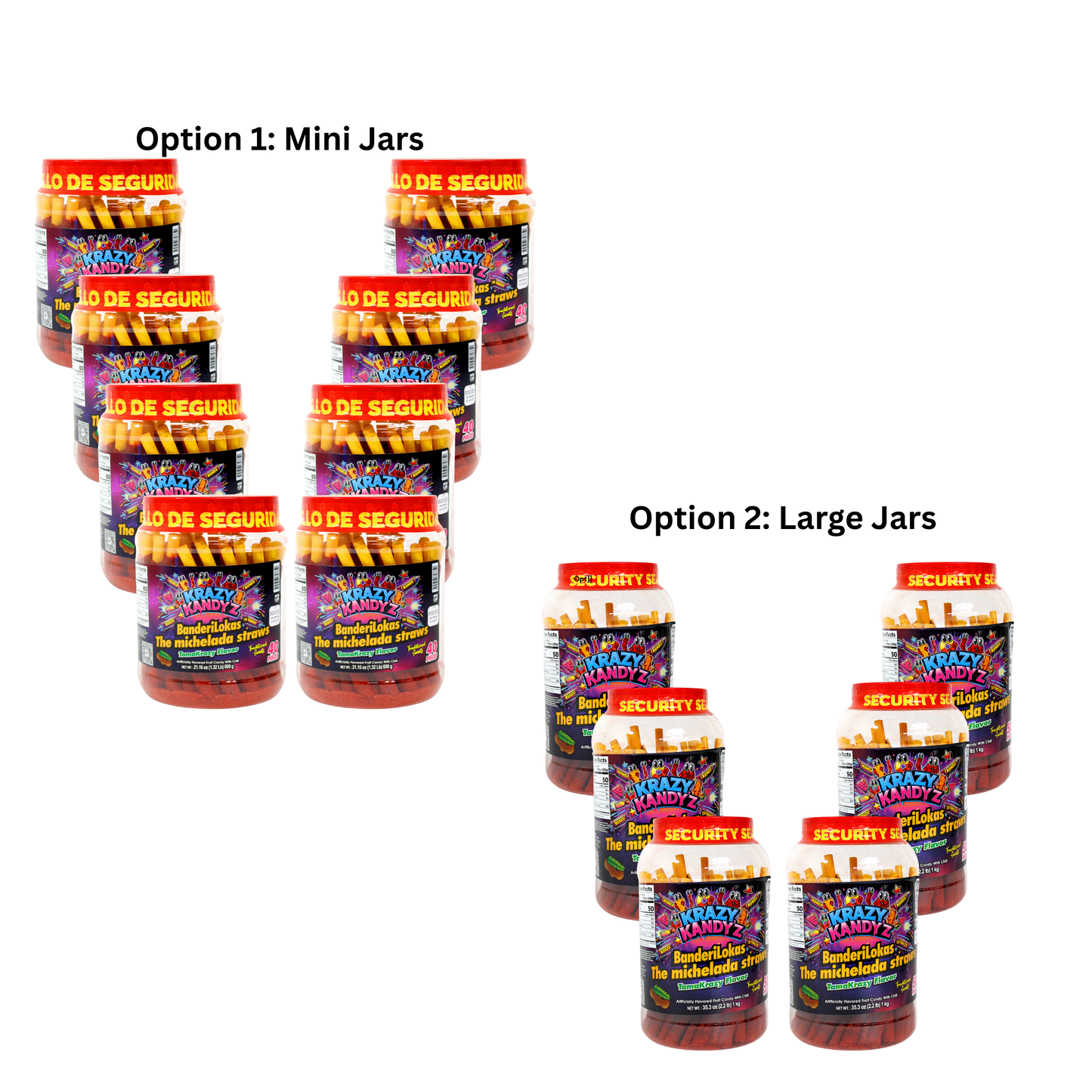 Wholesale – Krazy Kandyz BanderiLokas Candy Straws (Mini & Large Jars)